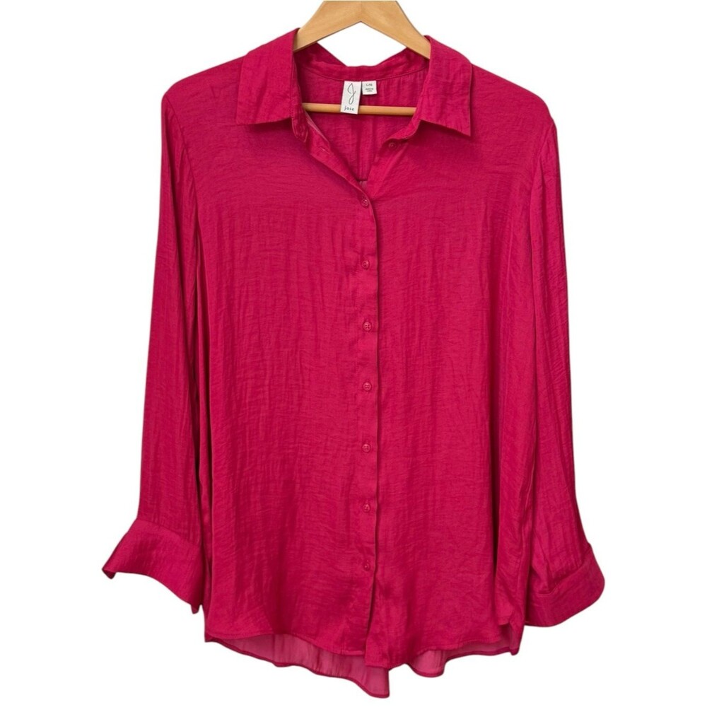 Joie Long Sleeve Pink Collared Button Down Relaxed Flowy Top Shirt. Large. NWOT.